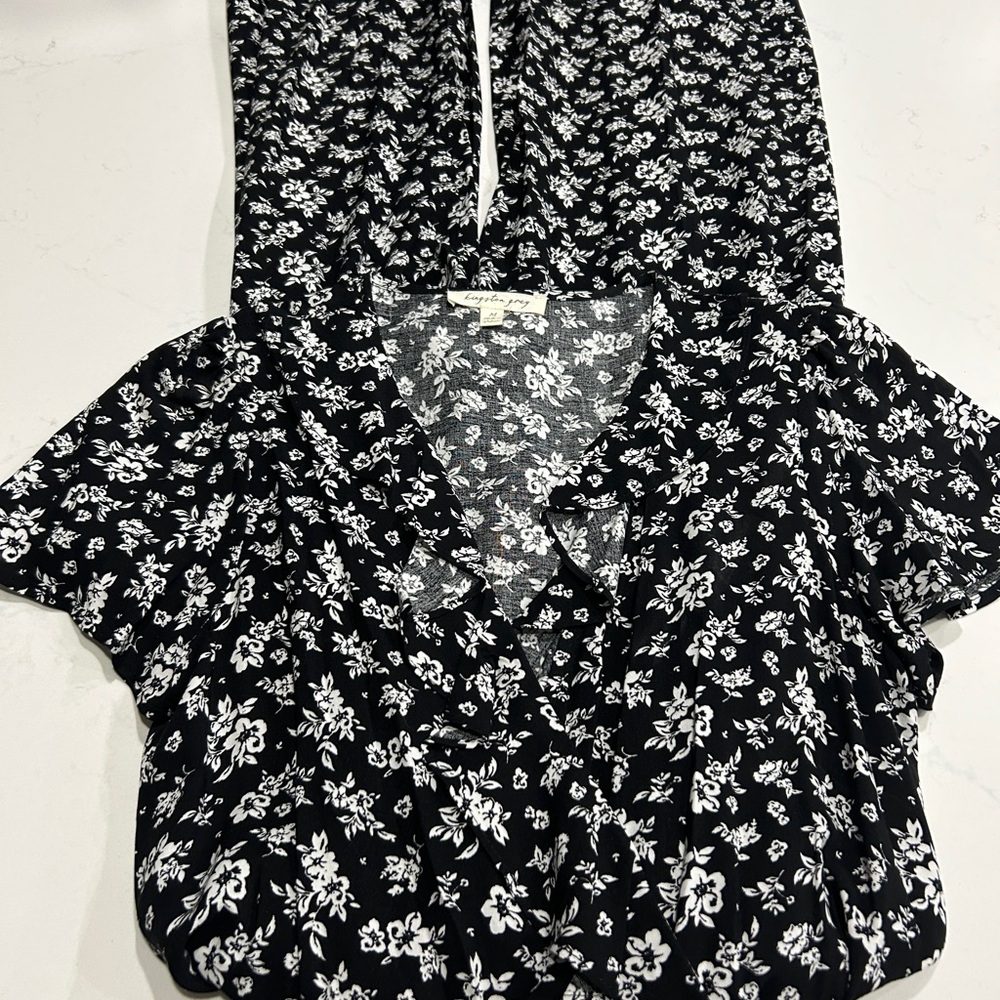 Kingston Grey Black and White Floral Jumpsuit - Picture 9 of 10